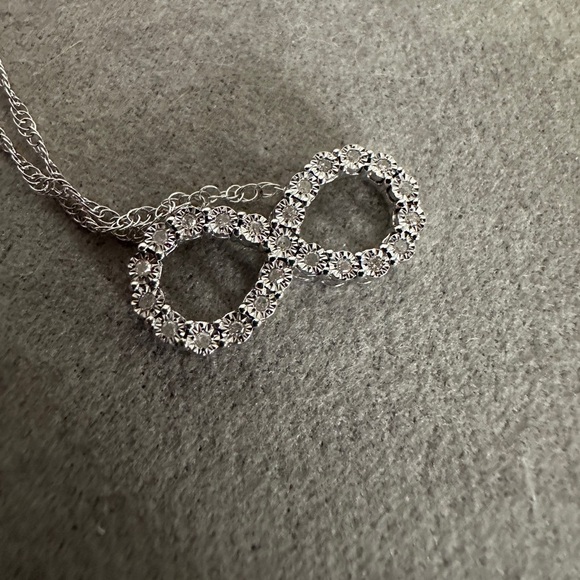 Timeless Diamond & Sterling Silver  Infinity Pendant Necklace by Yes,Please! - Picture 2 of 9